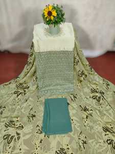 2026 Magnifique Robe de Mariée Somalienne Tissée en Sergé Brasso Perlé, Jacquard Dirac, Mousseline Unie, Motif Floral Abstrait - Product Image 5