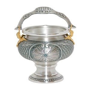 Excellent Brass Holy Water Pot With Handle Round Design Traditional <b>Home</b> Decor Indoor Church <b>Home</b> Ornament Durable Finish - Product Image 4