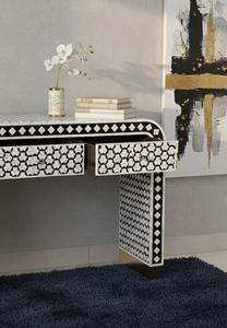 Cajón con Incrustaciones de Hueso de ILAHI, Diseño Moderno con Detalles de Ágata, Mueble Portátil para el Hogar - Product Image 4