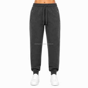 Women's Cotton Blend Fleece Sweatpants Mid Waist Jogger <b>Trousers</b> Casual Sports Pants OEM ODM Private Label Wholesale - Product Image 2