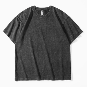 Camiseta Oversize de Alta Calidad con Lavado Ácido, 250 g/m², con Logotipo Personalizado, Estilo Vintage, Color Negro - Product Image 2