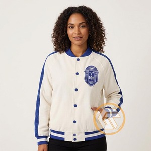 แจ็คเก็ตขนแกะปักลายตัวอักษรเสื้อทีมโรงเรียน Zeta phi Beta แบบกำหนดเองได้ - Product Image 3