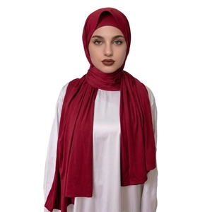 Women's Plain Muslim Hijab Soft Stretch Breathable Quick-Dry Lightweight Long Head Wrap Private Label Manufacturer - Product Image 1