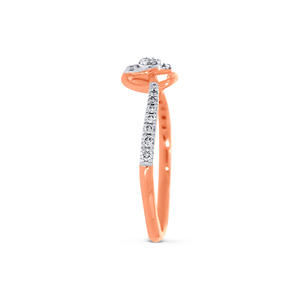 Anillo de Oro Rosa de 18K de Primera Calidad con Diseño de Hoja con Diamantes para Mujer, Estilo Moderno Abierto, Joyería Fina, Inspirado en la Naturaleza - Product Image 4