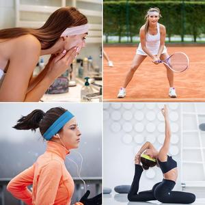 Colorful Spandex Nylon Eco-Friendly 4.5cm Wide Non-Slip Breathable <b>Headband</b> for Women Running Yoga Gym Workout All Seasons Solid - Product Image 3