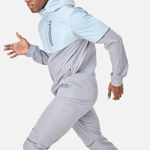 High Quality Custom Jogging Suit <b>Wind</b> <b>Breaker</b> Sets Men Oversized Nylon Windbreaker Tracksuit Custom Men's Summer Hooded Solid - Product Image 4