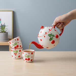 Juego de Tetera de Porcelana Fina de Primera Calidad 3460983SETA-1.0 NUEVO CON 4 TAZAS - Product Image 4