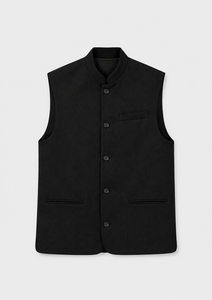 Gilet de Costume Homme Premium à Col Mandarin Simple Boutonnage pour l'Automne - Laine/Polyester - Product Image 6