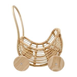 Poussette de poupée en rotin naturel pour enfants, poussette vintage en osier pour poupées, poussette de luxe pour poupées, vente en gros - Product Image 2