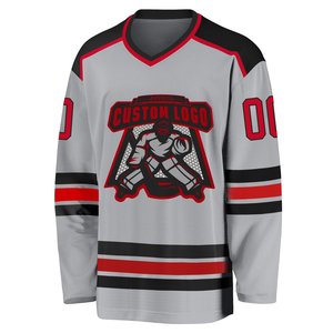 Custom Ice Hockey Jersey Men's <b>Long</b> <b>Sleeve</b> Sublimated <b>Mesh</b> V-Neck Breathable Team Uniform Full <b>Sleeve</b> Regular Fit Adult Apparel - Product Image 1