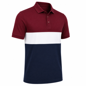 Camiseta de Manga Corta para Hombre con Logotipo Personalizado, Color Sólido, Cuello con Ribete en Contraste, Cierre de Botones, Tejido de Punto, 100% Algodón, Transpirable y de Secado Rápido - Product Image 3