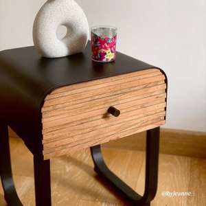 Mesita de noche Vandana Grand Zenova en madera de mango y metal - Product Image 5