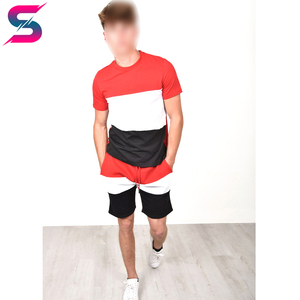 Men's Navy Blue Crew Neck T-Shirt With White Pocket And Dot Pattern Shorts <b>Set</b> Casual Summer Outfit Breathable <b>Knitted</b> Style - Product Image 3