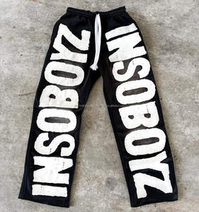 Pantalones de chándal acampanados informales Vintage para hombre más vendidos, ligeros, alto, nuevo diseño, multicolor para estampado de hojaldre, estampado de letras 3D personalizado - Product Image 3