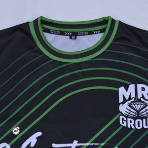 Maillots de football sublimés Victory Star pour hommes, noir et vert, col rond, manches courtes, polyester, vêtements respirants, maillots de football - Product Image 5