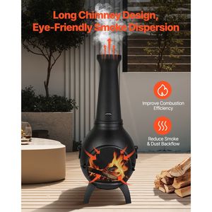 18 pollici all'aperto a combustione di legno con griglia a rete e camino elegante Chimenea per l'intrattenimento all'aperto - Product Image 6