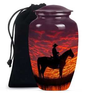 Urna Funeraria Sunset Cowboy para Cenizas, Hecha a Mano, Personalizada, Decorativa, Urna Conmemorativa Personalizable, Recuerdo de Cenizas para Hombre y Mujer - Product Image 3