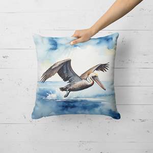 Pelican Diving Decorative <b>Throw</b> Pillow Machine Washable 18Hx18W <b>for</b> Indoor Outdoor <b>Couch</b> Bed or Patio Decor - Product Image 4