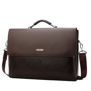 Housse pour ordinateur portable en cuir avec compartiment à chaussures, fermeture éclair, sac de transport noir pour ordinateur portable - Product Image 1