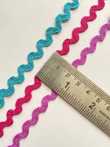 Customized Color High Tenacity Polyester Cotton Metallic Woven Embossed Rick Reck Trim 7mm Width Lace Trim Garment - Product Image 2