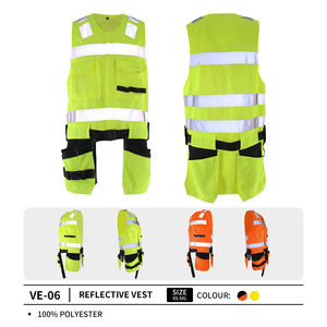 High Visibility Waterproof Windproof Breathable Safety <b>Vest</b> Reflective Stripes Unisex Workwear Polyester Material - Product Image 2