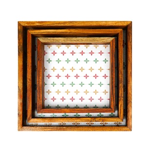 Bandeja Decorativa Rectangular con Estampado Floral de Lavanda Estilo Chinoiserie, Bandeja de Servir de Madera con Acabado Oscuro para Pedidos al por Mayor - Product Image 3
