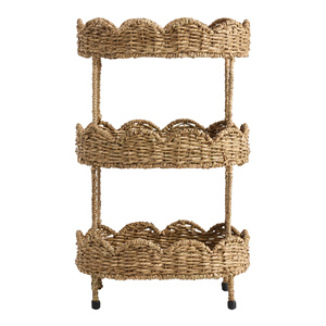 Wholesale High Quality Handcrafted 3-Tier Scalloped Seagrass Woven Storage Rack Suitable for Baby Nursery & Bathroom Organizer - Product Image 2