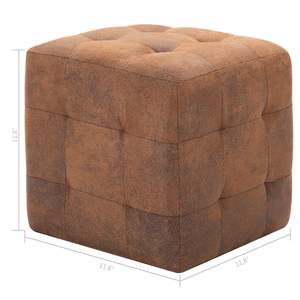 2 poufs en simili daim marron 11,8"x11,8"x11,8" - Tabourets et ottomanes - Product Image 6