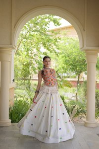 <b>Top</b> Quality Full Stitched Embroidered Work Pure Cotton Navratri Chaniya Choli From Indian Exporter and Supplier - Product Image 6
