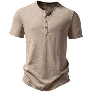 Camiseta Henley para Hombre, Tela Suave, Talla Personalizada, MOQ Bajo, Suministro Directo de Fábrica, Envío a Todo el Mundo, Calidad Garantizada - Product Image 2