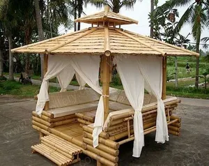 Casa de bambu grande barra-bambu tiki bar hut-barra de bambu natural