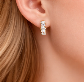 Pendientes de Aro Huggie con Forma de Lágrima de Oro Amarillo Natural de 14K para Mujer, Personalizados por SB, Certificados, Regalo de Boda o Compromiso de Moda - Product Image 5