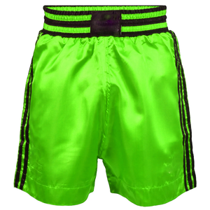 Shorts de boxe premium à rayures noires, séchage rapide, en toile, pour arts martiaux, légers, respirants, longueur genou, taille mi-haute - Product Image 2