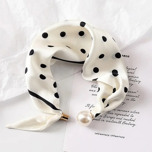 New Pearl Buckle Silk <b>Scarf</b> Printed Thin <b>Neck</b> <b>Scarf</b> Soft Lightweight Neckerchief Women - Product Image 6