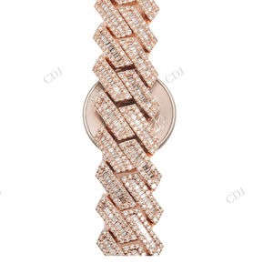 สร้อยคอแบบ Cuban Link ชุบทอง ขนาด 16 มม. ยาว 22 นิ้ว ประดับด้วยเพชร VVS Moissanite สไตล์ฮิปฮอป เครื่องประดับคุณภาพสำหรับผู้หญิง - Product Image 3