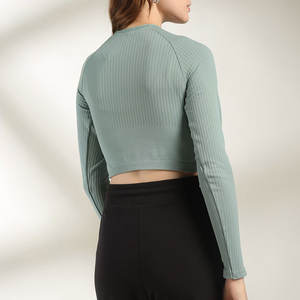 New Full Sleeve Premium Quality Plain Color Full Sleeve Crop Top Stylish Look Best Arrival Women Long Sleeve Crop Top T Shirt - Product Image 4