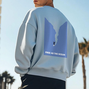 Sweat-shirt surdimensionné pour hommes en mélange de coton de qualité supérieure, coupe ample, style décontracté, personnalisable avec logo, vente en gros - Product Image 2