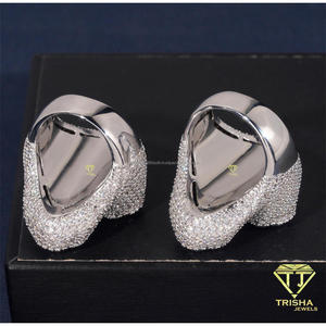 Pendientes de Plata de Ley 925 de Primera Calidad con Diamantes Cultivados en Laboratorio, Estilo Iced Out, para Compradores Mayoristas de Joyería de Lujo - Product Image 3