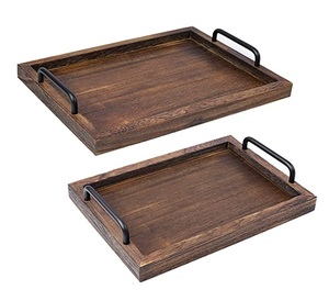Plateau de service en bois de qualité antique pour café et thé, idéal pour restaurant, produit artisanal de haute qualité - Product Image 1