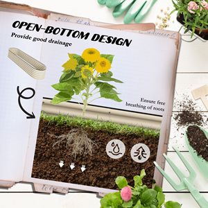 Kit Letto da Giardino Rialzato Zincato 7.9 X 2 X 1.4, Fioriera in Metallo Color Crema con Bordo di Sicurezza per Set da Giardino Esterno - Product Image 5