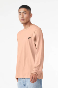 Camiseta de Algodón de Manga Larga para Hombre, Cuello Redondo, Color Sólido, Estilo Casual, con Logotipo Estampado en la Parte Delantera, Corte Regular, Venta al Por Mayor - Product Image 2