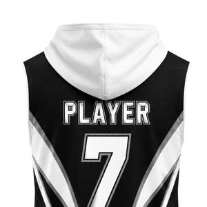 เสื้อฟุตบอลเด็กชายแบบ 7 คน 7 ทีม ไม่มีแขน มีฮู้ด ออกแบบลายพิมพ์แบบ Sublimated  พร้อมสกรีนชื่อและหมายเลขผู้เล่นตามสั่ง - Product Image 4