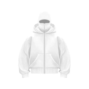 High Quality Streetwear 100% Cotton Half Zip Velour Eco-Friendly <b>Waterproof</b> Men's Ninja Hoodie 2025 Latest Design Custom 420gsm - Product Image 5