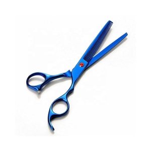 GEMSTONE ENTERPRISES Stainless Steel 9CR13 Left-Handed Barber Scissors Set Blunt-Sharp Blade Tip Custom Logo Ceramic Handle Hair - Product Image 4