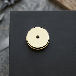 Classic Brushed Brass Round Cabinet Backplate with Central Hole for Furniture Knob Application Bathroom Home Office Living Room - Product Image 4