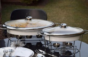 Durable Stainless Steel Chafing Dish <b>Buffet</b> Food <b>Warmer</b> with Glass Lid for Wedding, Hotel And Catering At Best Price - Product Image 3