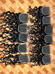 Raw Indian Hair Closure HD Lace 4x4 5x5 Virgin Human Hair Natural Hairline <b>Bleached</b> Knots Temple Hair - Product Image 5