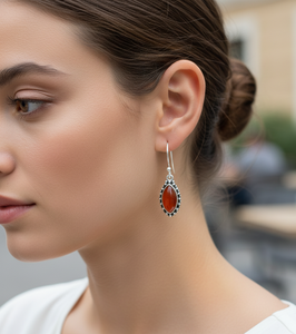 Boucles d'oreilles pendantes en argent sterling 925 pur, plaquées or rose et or jaune, faites à la main, style bohème vintage, cadeau pour elle - Product Image 3