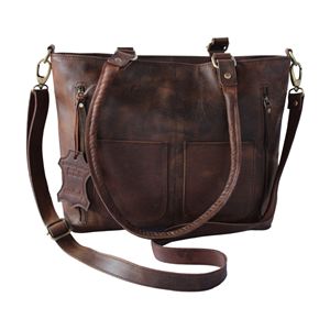 Women's Genuine Leather Vintage Style Tote Bag Zipper Closure Crossbody <b>Top</b> Handle Durable Lightweight 3L+ Capacity Handbag - Product Image 1