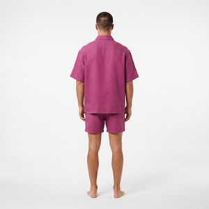 Conjunto de Camisa y Pantalones Cortos para Hombre, Corte Holgado, Ropa de Verano a Juego, Camisa de Manga Corta con Botones, Estilo Veraniego - Product Image 6
